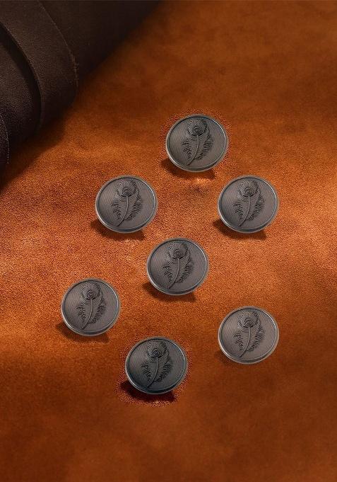 Men Set Of 7 Peacock Grace Brooches