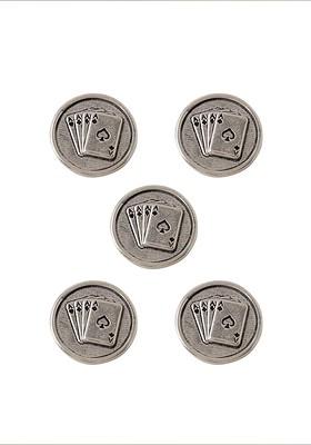Men Set Of 5 Aces Rule Brooches