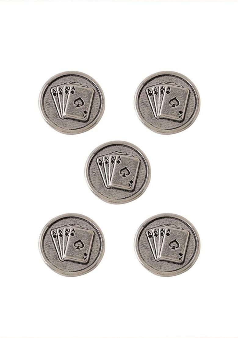 Men Set Of 5 Aces Rule Brooches