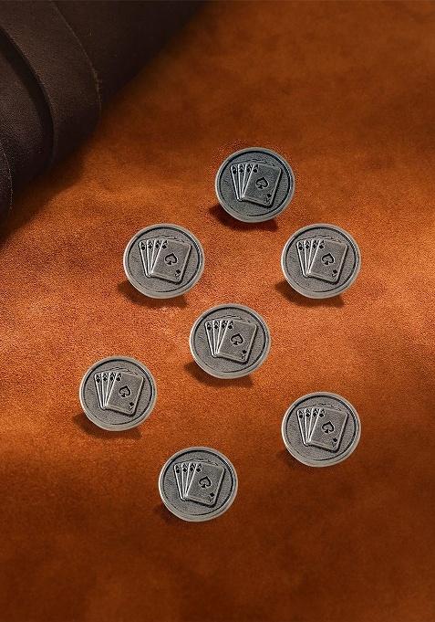 Men Set Of 7 Aces Rule Brooches