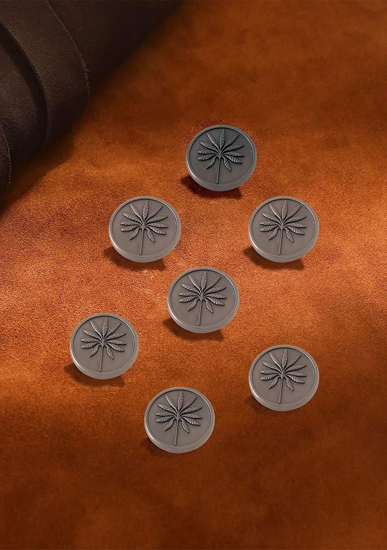 Men Set Of 7 Floral Buttons