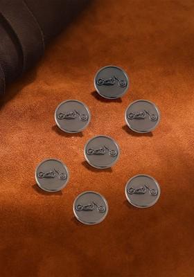 Men Set Of 7 Brooch Bold Biker Buttons