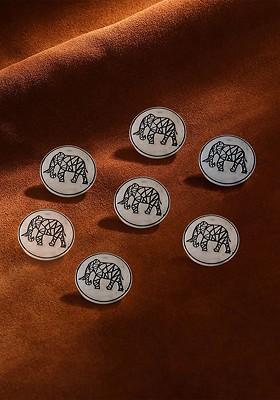 Men Set Of 7 Mighty Elephant Buttons