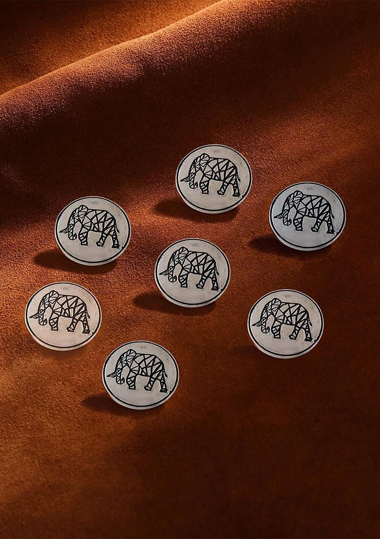 Men Set Of 7 Mighty Elephant Buttons