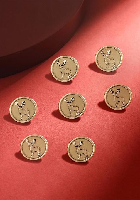 Men Set Of 7 Daring Deer Buttons
