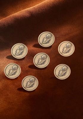 Men Set Of 7 Peacock Grace Buttons