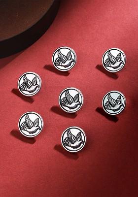 Men Set Of 7 Flying Bird Buttons