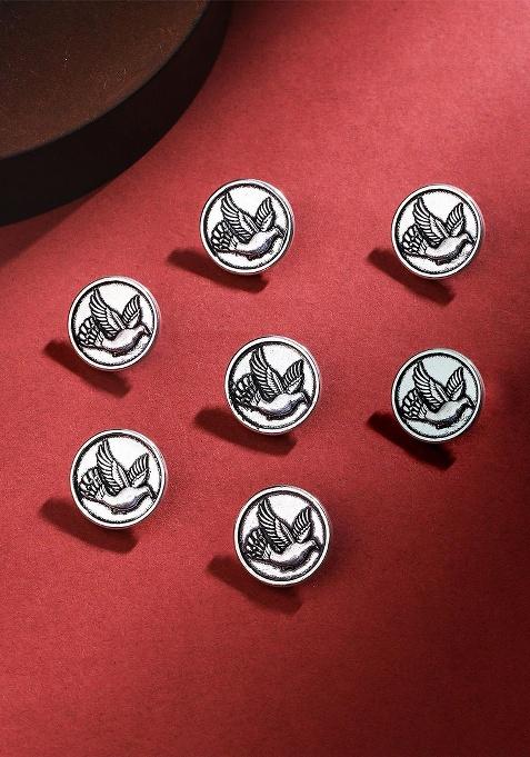 Men Set Of 7 Flying Bird Buttons