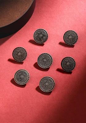 Men Set Of 7 Spiral Starburst Buttons
