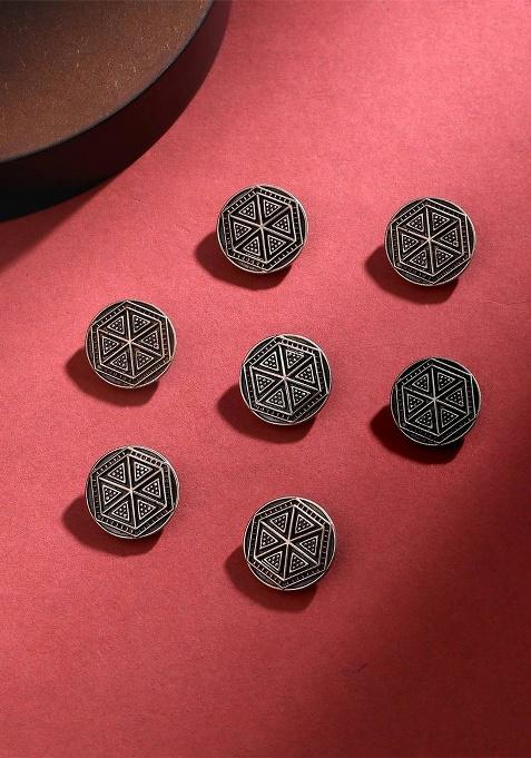 Men Set Of 7 Double Hexagon Buttons