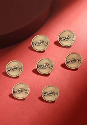 Men Set Of 7 Bold Biker Buttons