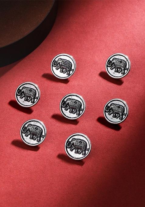 Men Set Of 7 Royal Elephant Buttons