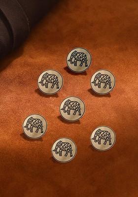 Men Set Of 7 Mighty Elephant Buttons