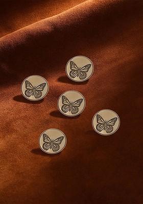 Men Set Of 5 Dainty Butterfly Buttons
