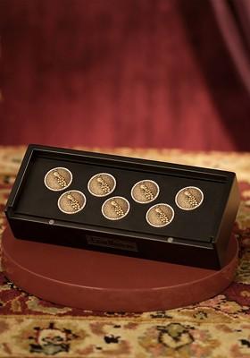 Men Set Of 7 Peacock Buttons