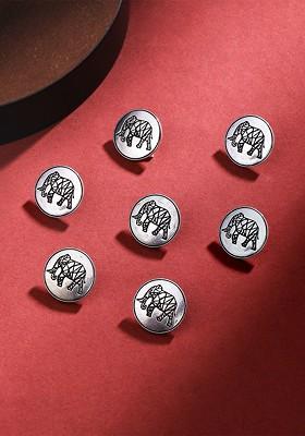 Men Set Of 7 Mighty Elephant Buttons