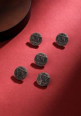Men Set Of 5 Pentagon Fractal Button