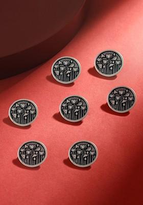 Men Set Of 7 Lotus Garden Button Set