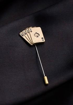 Men Aces Rule Lapel Pin Brooch