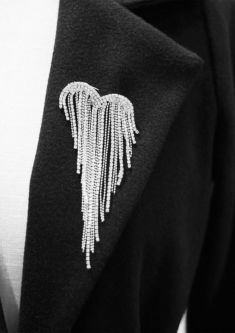 Women Sweet Heart Stone Studded Brooch