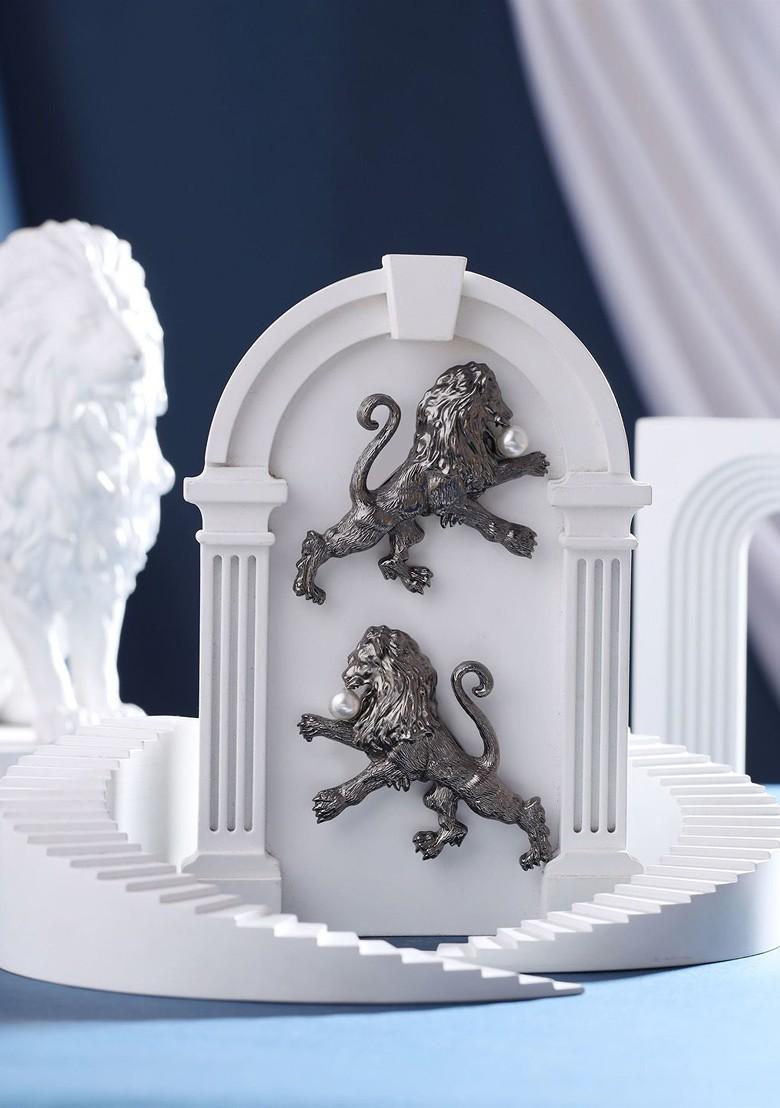 Men Set Of 2 Metallic Toned Fireball Lapel Pin Brooch