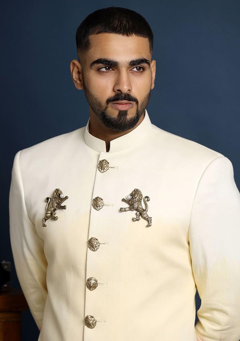 Men Set Of 2 Antique Gold Toned Fireball Lapel Pin