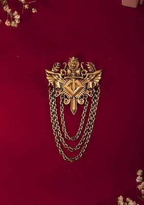 Men Antique Gold Minimalistic Super Stunner Brooch