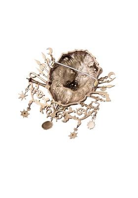 Men Antique Gold Toned Stone Studded Ottoman Brooch