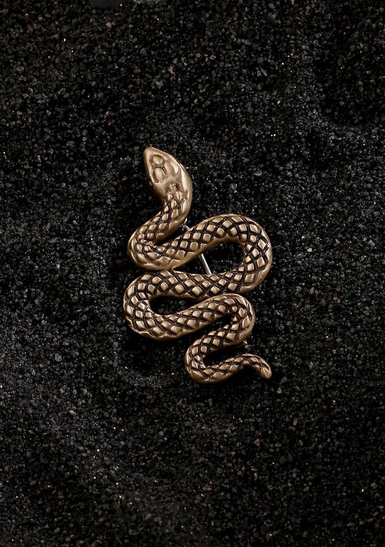 Men Gold Toned Brass Brooch