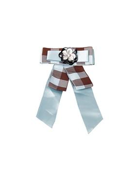 Women Blue Brown Floral Embellished Brooch