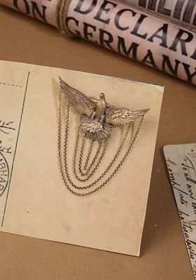 Men Gold Toned Flying Phoenix Brooch