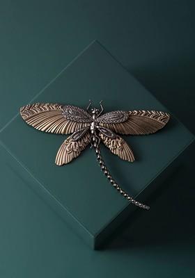 Men Metallic Toned Flight Delight Brooch Pin