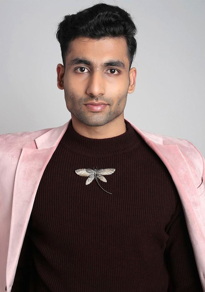 Men Metallic Toned Flight Delight Brooch Pin