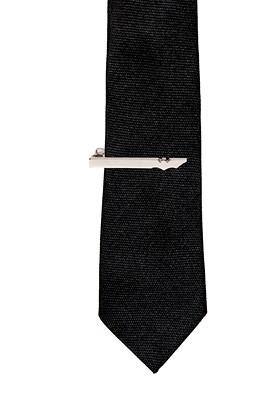 Men Silver Toned Bat Wing Tie Bar