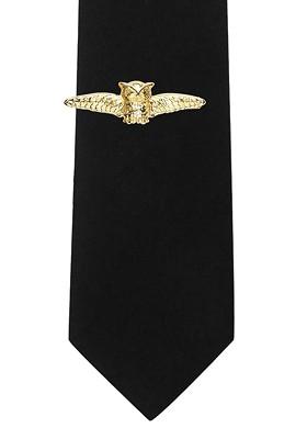 Men Gold Toned Owl Shaped Brass Tie Pin