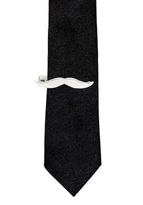Men Silver Toned Solid Moustache Tie Pin
