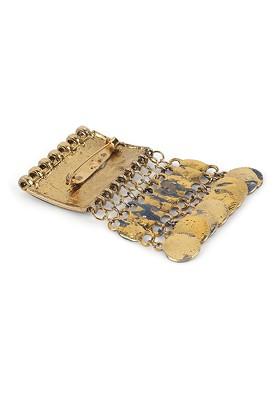 Men Gold Toned Blue Embellished Brooch Pin