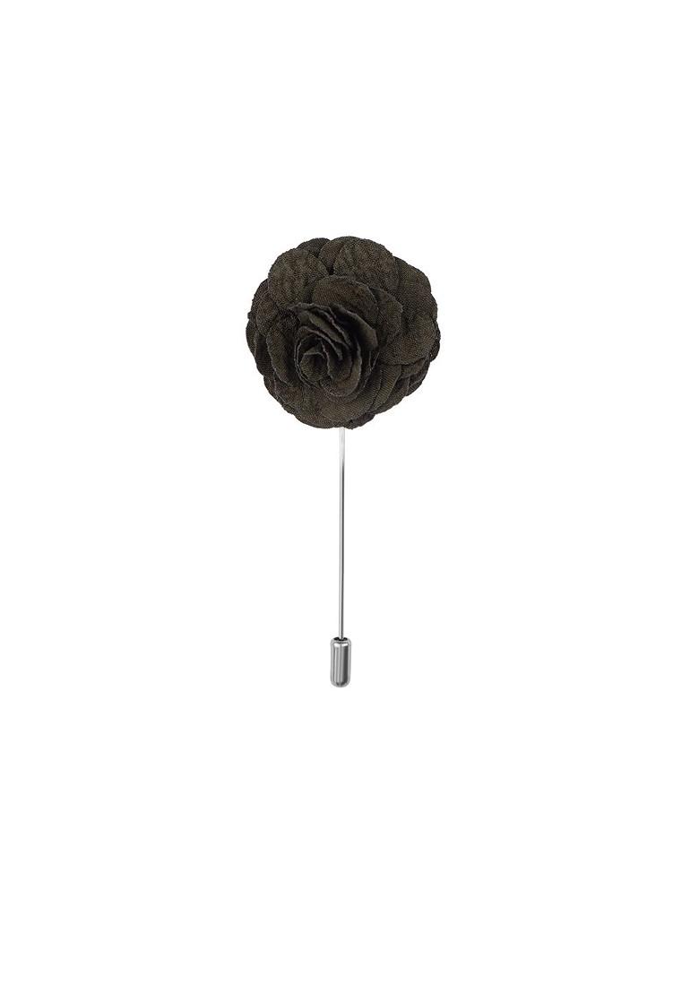 Men Olive Green Flower Lapel Pin