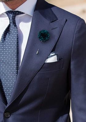 Men Green Solid Marigold Flower Lapel Pin