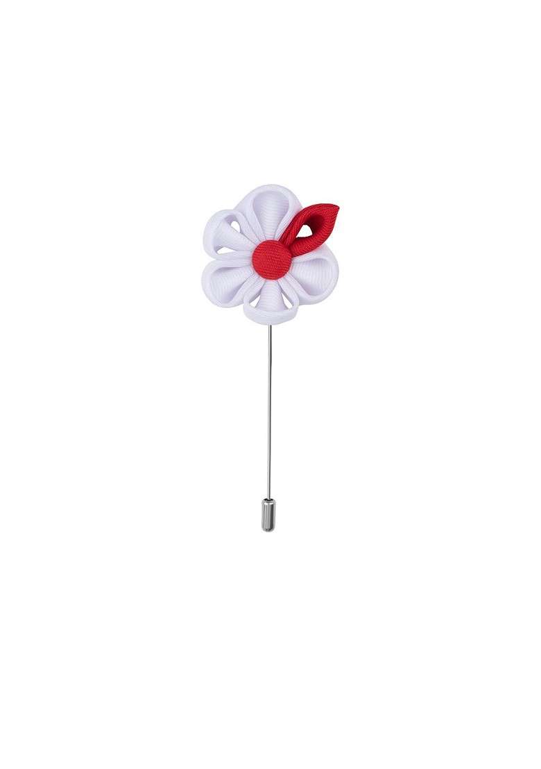 Men White Red Gazania Gazania Lapel Pin - Indya