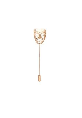 Men Gold Toned Mask Lapel Pin Brooch