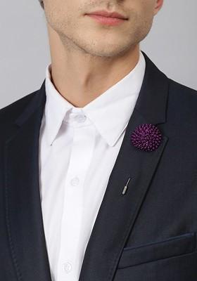 Men Purple Floral Brooch Lapel Pin