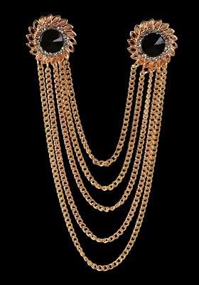 Rose Plated Alloy Brooch - Indya