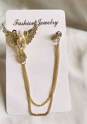 Gold Plated Zircon Studded Brooch