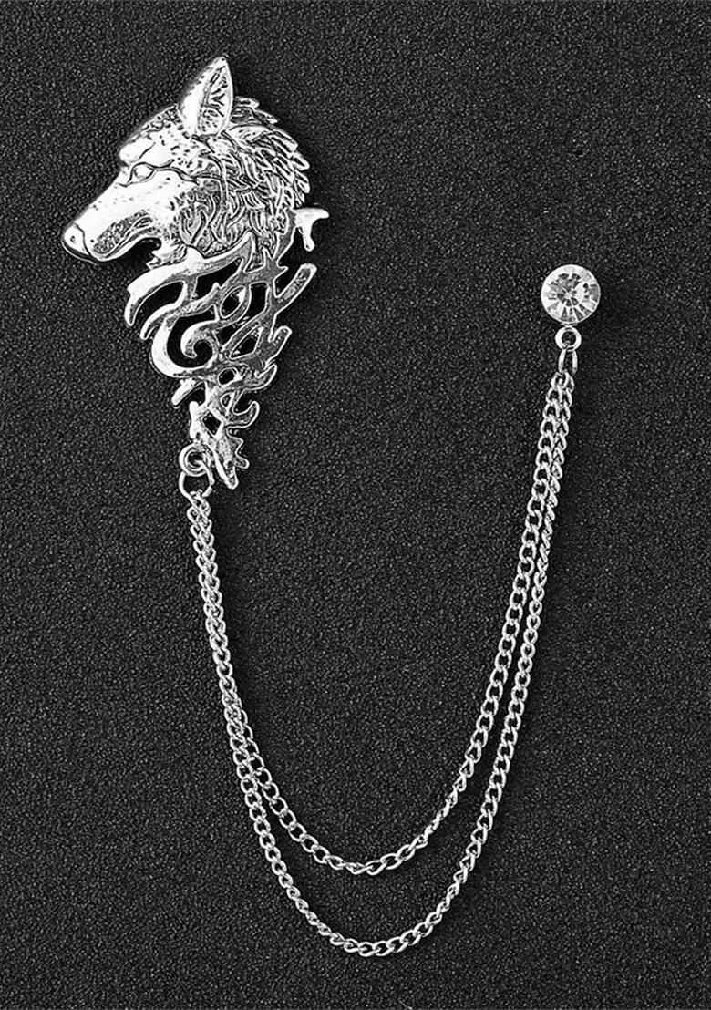 Silver Plated Zircon Studded Brooch