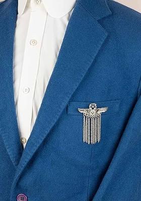 Men Silver Toned Plated Alloy Brooch