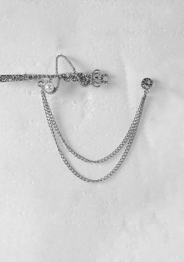 Silver Toned Plated Alloy Brooch