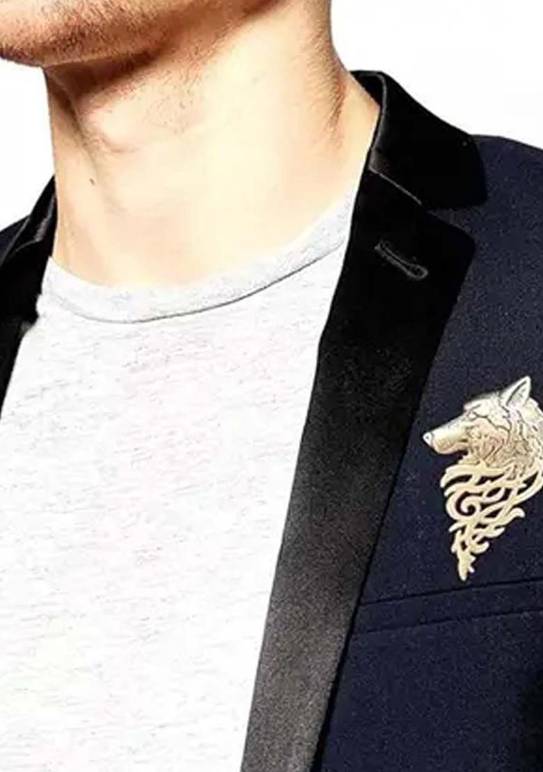 Gold Plated Zircon Studded Brooch