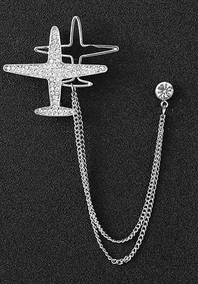 Silver Plated Zircon Studded Brooch