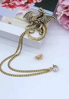 Gold Plated Zircon Studded Brooch